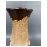 Artisan Crafted Ceramic Vase and Goblet Set - Leaf Floral Abstract