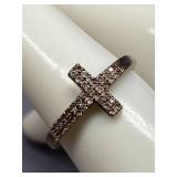 Sterling Silver Cross Ring 925 Intricate Design Size 5.5
