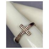 Sterling Silver Cross Ring 925 Intricate Design Size 5.5