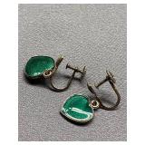 Meka Denmark Heart Enamel Earrings Screw-Back