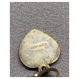 Meka Denmark Heart Enamel Earrings Screw-Back