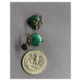 Meka Denmark Heart Enamel Earrings Screw-Back