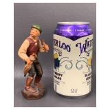 Vintage Carved Wood Figures Set: Hunter, Fisherman, Villager Decor