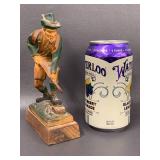 Vintage Carved Wood Figures Set: Hunter, Fisherman, Villager Decor