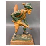 Vintage Carved Wood Figures Set: Hunter, Fisherman, Villager Decor