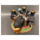 Big Sky Carvers "Card Sharks" Black Bears Poker Game Figurine Unique Decor Piece