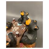 Big Sky Carvers "Card Sharks" Black Bears Poker Game Figurine Unique Decor Piece
