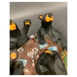 Big Sky Carvers "Card Sharks" Black Bears Poker Game Figurine Unique Decor Piece