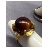 Vintage Costume Jewelry Ring Collection - 5pcs Assorted Gems