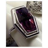 Vintage Costume Jewelry Ring Collection - 5pcs Assorted Gems