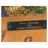 Vintage 1979 Klemme Coop Grain Company Barrel Lid Clock