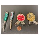 Vintage Coca-Cola Pepsi-Cola Pocket Knives Set