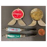 Lot 9 Vintage Coca-Cola & Pepsi Promotional Pocket Knives