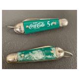Lot 9 Vintage Coca-Cola & Pepsi Promotional Pocket Knives