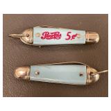 Lot 9 Vintage Coca-Cola & Pepsi Promotional Pocket Knives