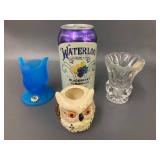 Mixed Lot of Vintage Match / Toothpick Holder Glassware and Ceramic Collectibles
