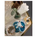 Mixed Lot of Vintage Match / Toothpick Holder Glassware and Ceramic Collectibles