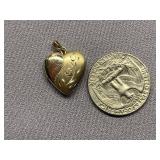 Heart-Shaped 1/20 14k Gold-Filled Locket with Floral Design