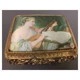 Vintage Ornate Decorative Music Box with Classical Scene