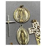 Assorted Religious Jewelry Lot: Crosses and Medals