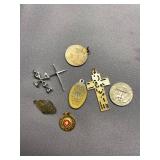 Assorted Religious Jewelry Lot: Crosses and Medals