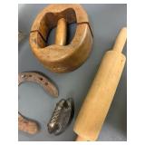 Vintage Rustic Lantern, Flat Iron, Horseshoes & More