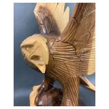 Wooden Carved Bird Collection with Bald Eagle