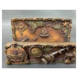 Vintage Decorative Collectibles - Swedish Bronze Bell, Pozzonis Tin, etc.