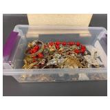 Vintage Mixed Jewelry Lot in Wooden Box Collection