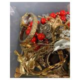 Vintage Mixed Jewelry Lot in Wooden Box Collection