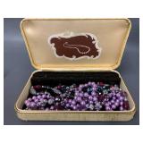 Vintage Beaded Necklace Lot with Decorative Storage Boxes
