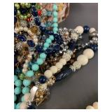 Vintage Beaded Necklace Lot with Decorative Storage Boxes
