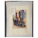 Al Mettel Litho Brown and Bigelow Art Print Borda Church Tasco Mexico