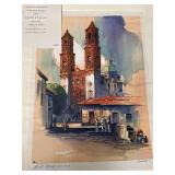 Al Mettel Litho Brown and Bigelow Art Print Borda Church Tasco Mexico