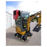 AGT Industrial QK18RXS-C Mini Excavator w/Side Swing Boom, Hydraulic Thumb, Enclosed Cab w/AC