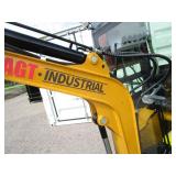 AGT Industrial QK18RXS-C Mini Excavator w/Side Swing Boom, Hydraulic Thumb, Enclosed Cab w/AC