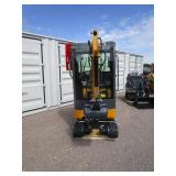 AGT Industrial QK18RXS-C Mini Excavator w/Side Swing Boom, Hydraulic Thumb, Enclosed Cab w/AC