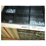 Bolt Bins x 4 Gray With Boxes of Pipe Hangers