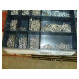 Bolt Bins x 4 Gray With Boxes of Pipe Hangers