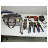 Ridgid RP-200 Press Tool, 18V, With Battery & Charger, Several Bits & Pex Clamps