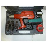 Ridgid Press Tool, 14.4V, Model #100-B, Has Makita Charger, 2 Batteries, 3 Bits