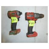 Milwaukee Combo, 18V, 1/4" Impact #2853-20, 3/8" Drill #2904-20