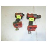 Milwaukee Combo, 18V, 1/4" Impact #2853-20, 3/8" Drill #2904-20