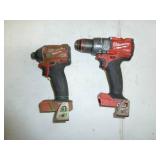 Milwaukee Combo, 18V, 1/4" Impact #2853-20, 3/8" Drill #2904-20