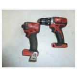 Milwaukee Combo, 18V, Drill #2606-20, Impact #2953-20