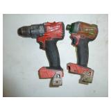 Milwaukee Combo, 18V, 1/2" Drill Hammer #2804-20, 1/4" Impact