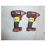 Milwaukee Impacts x2, 18V, #2656-20, #2657-20