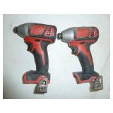 Milwaukee Impacts x2, 18V, #2656-20, #2657-20