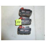 Milwaukee Red Lithium Batteries x3, M18, XC 5.0, 3 Batteries Total One Price