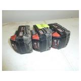 Milwaukee Red Lithium Batteries x3, M18, XC 5.0, 3 Batteries Total One Price